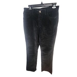 Calvin Klein Jeans Womens Bootcut Black Velvet‎ Pants Casual Trousers